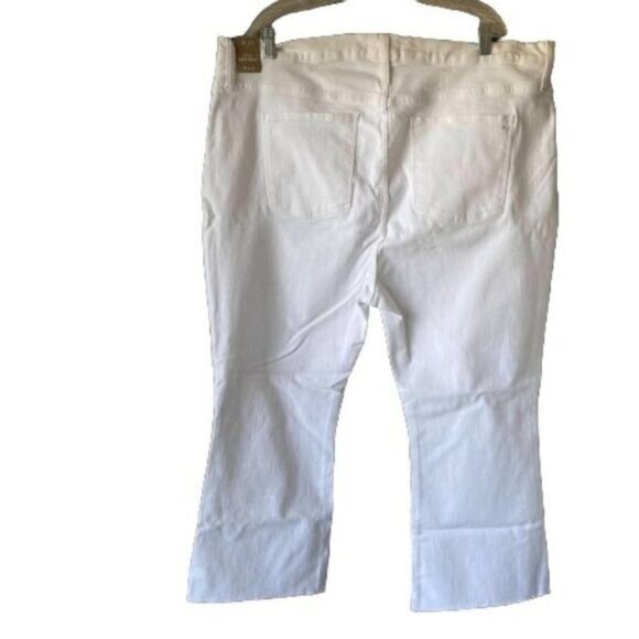 Madewell Cali Demi-Boot Cropped Jeans‎ in Pure White Raw-Hem Edition Capri pants - Picture 3 of 9
